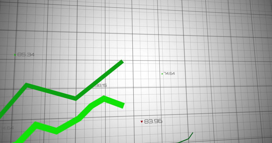 Rising Financial Statistics on Digital Grid Background