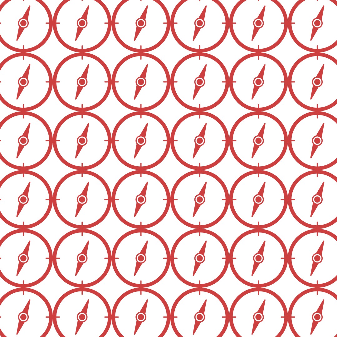 Transparent Red Compass Pattern Design on Clear Background