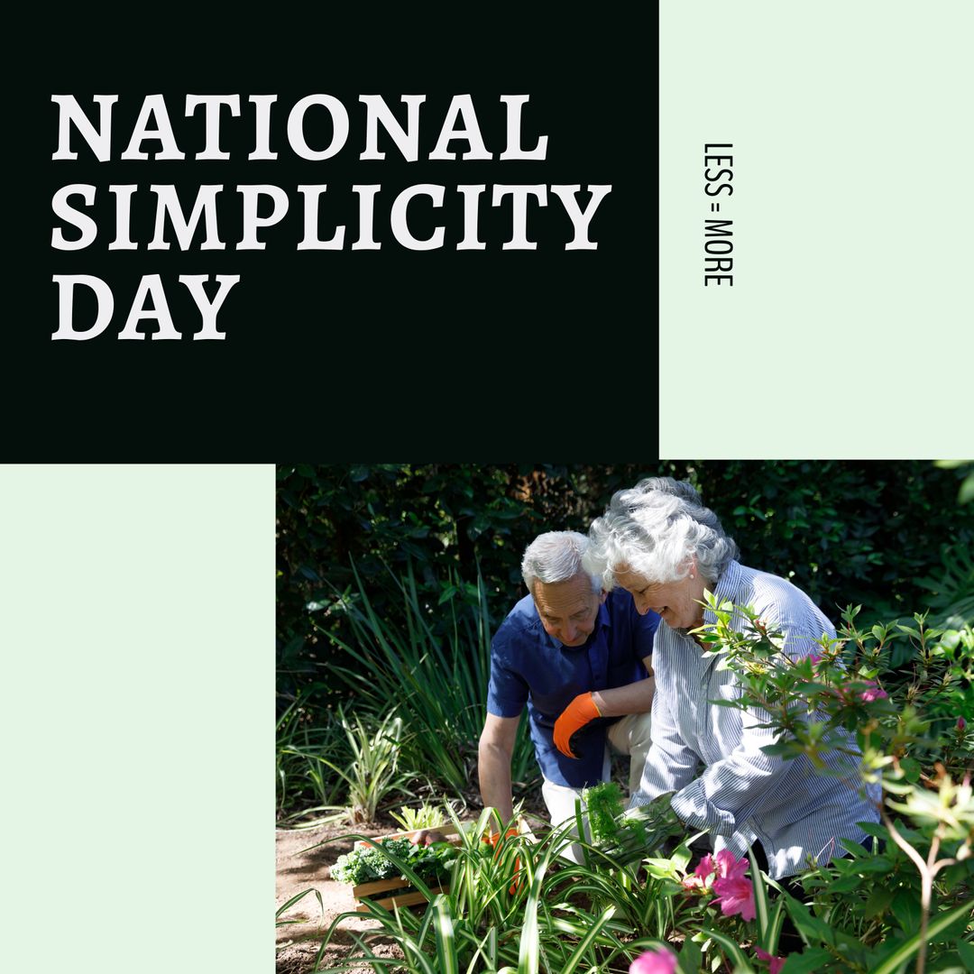 Senior Couple Enjoying Gardening on National Simplicity Day