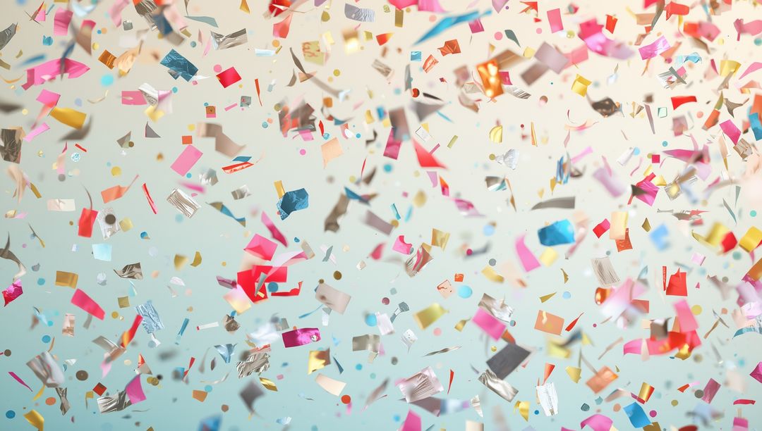 Vibrant Tornado of Colorful Confetti with Foil Accents