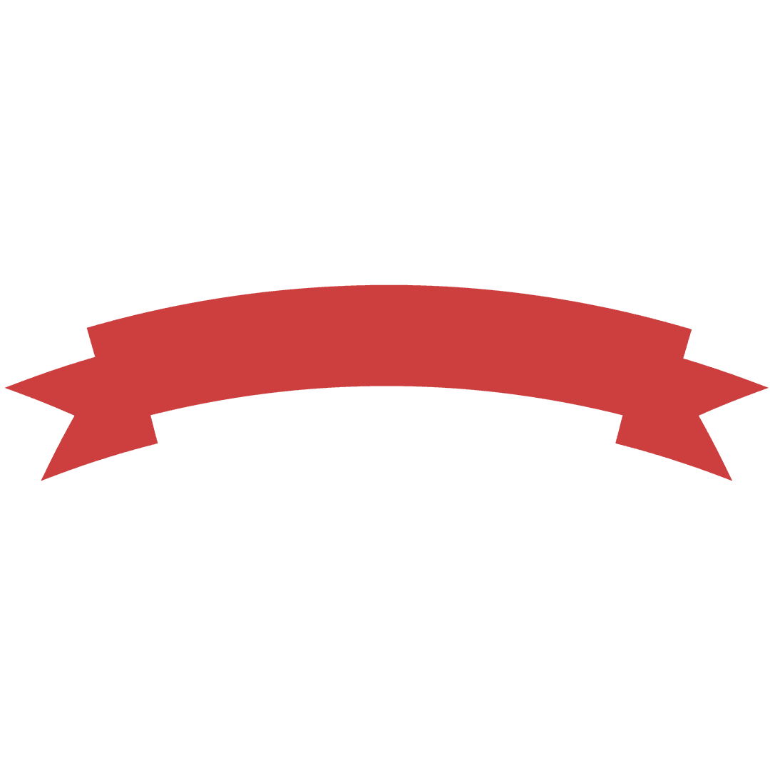 Red Curved Banner Ribbon on Transparent Background