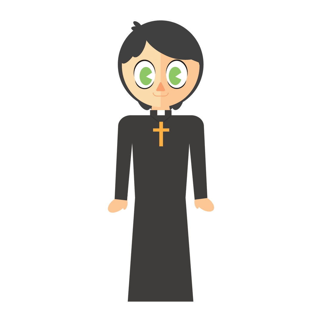 Cartoon Priest Icon Vector on Transparent Background