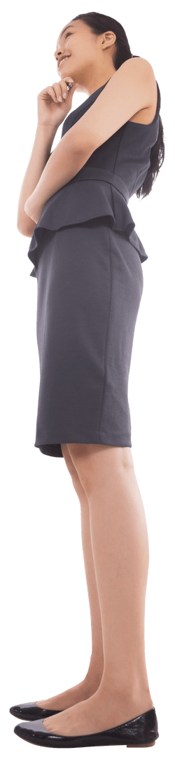 Happy Asian Businesswoman Smiling with Transparent Background