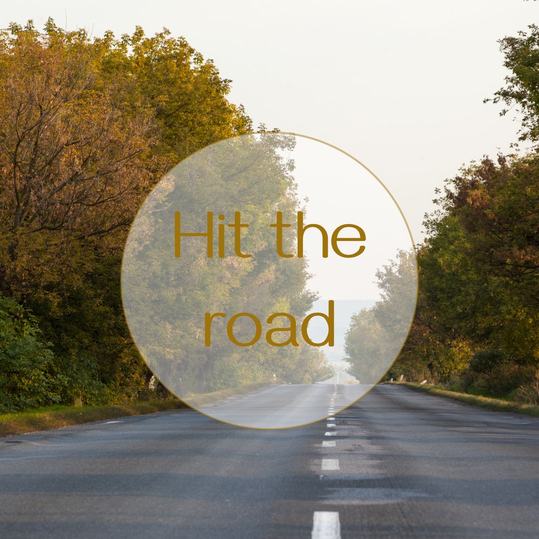 Long Open Road Through Autumn Forest