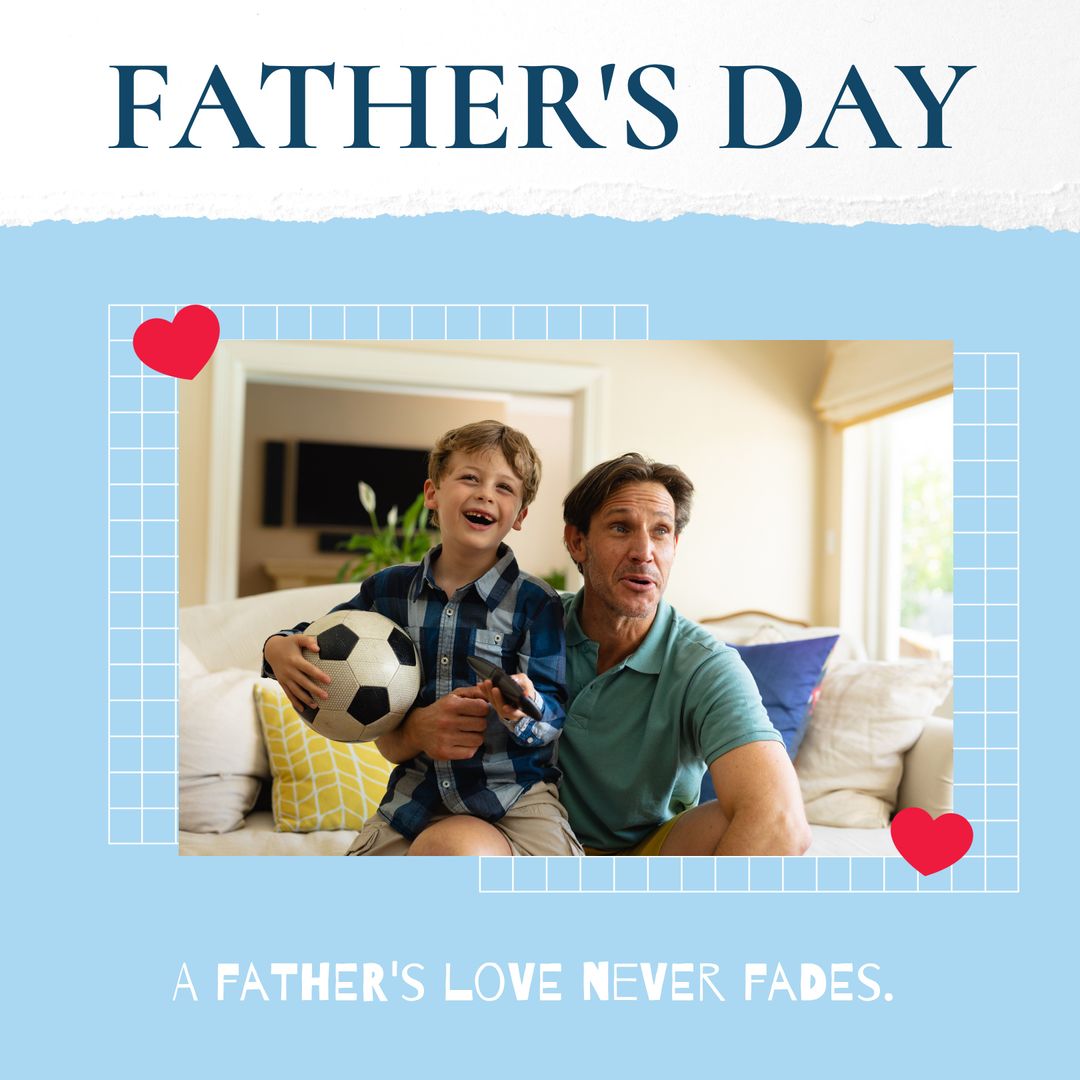 Father and Son Bonding on Father's Day with Soccer Ball