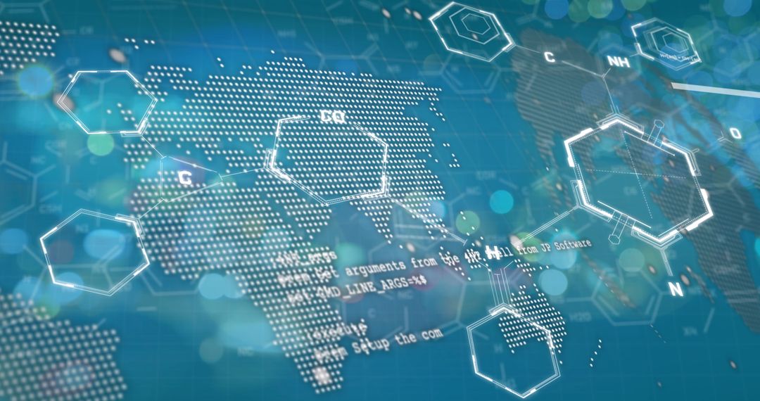 Digital Economy and Science Abstract World Map