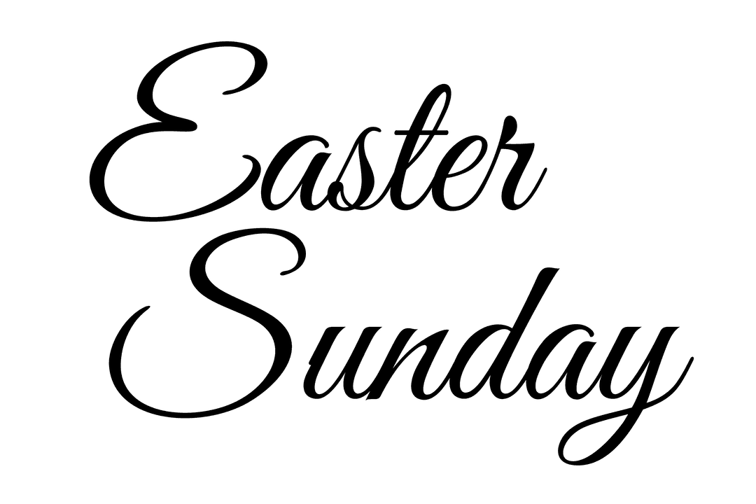 Celebratory Easter Sunday Text on Transparent Background