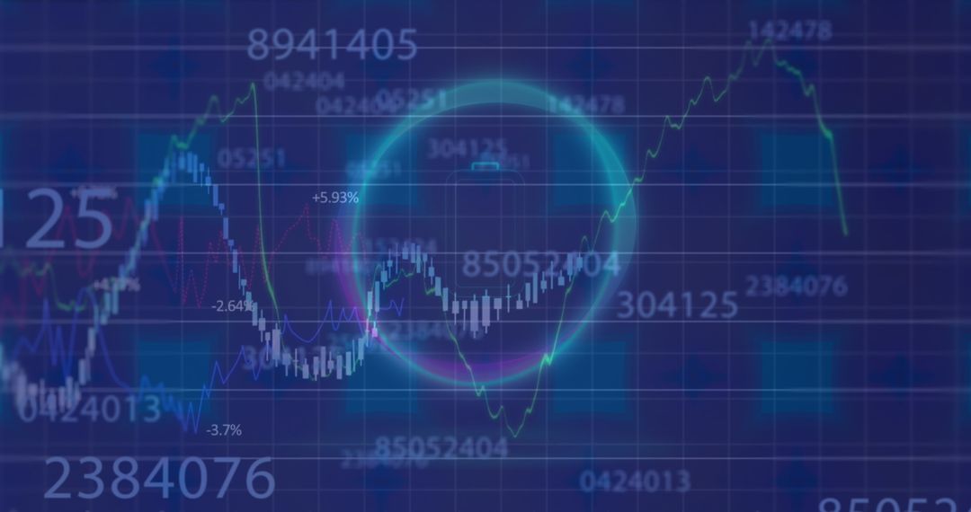 Neon Circle Highlights Bullish Trend on Digital Dashboard