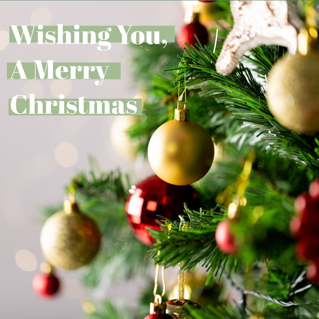 Festive Christmas Tree Decoration with Merry Christmas Greeting