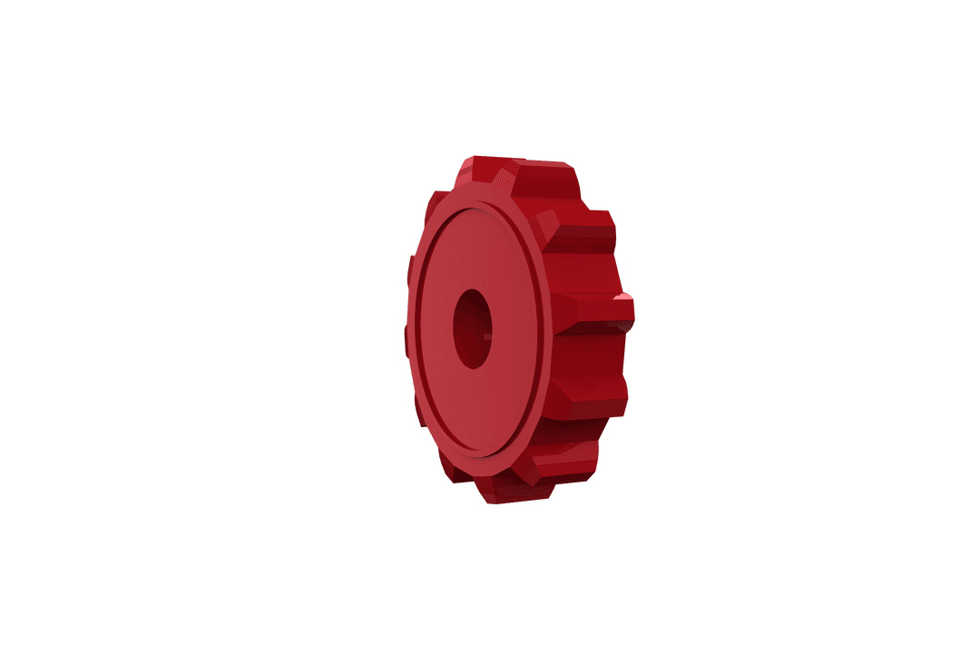 Transparent Red Gear Isolated for Mechanical Concepts
