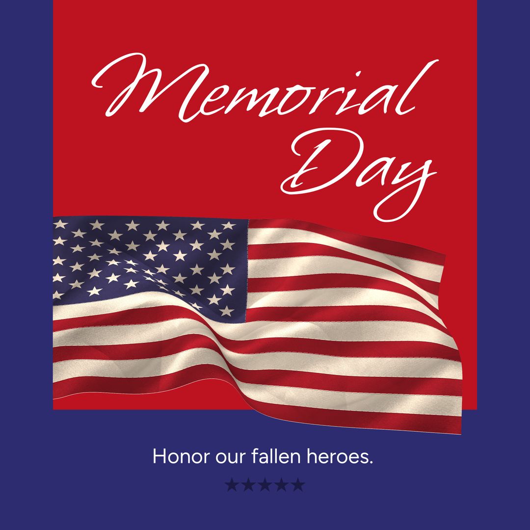 Memorial Day Tribute with USA Flag and Patriotic Colors - Download Free Stock Templates Pikwizard.com