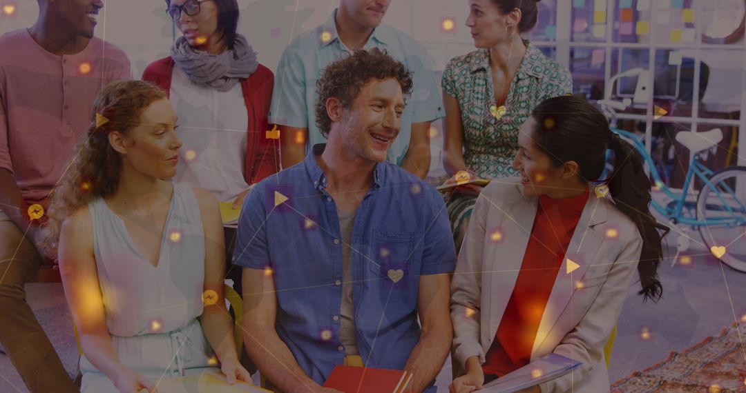 Diverse Team Engaged in Creative Collaboration in Modern Office