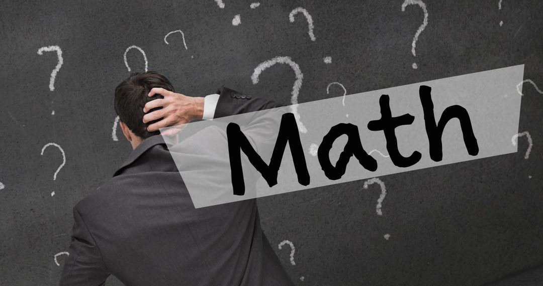 Businessman Facing Math Challenges Conceptual Background