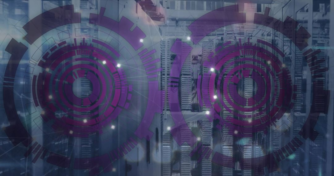 Futuristic Digital Interfaces in Global Data Processing Concept