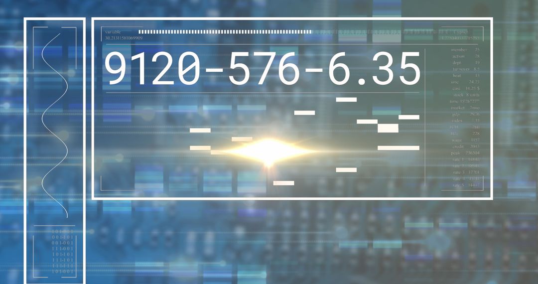 Futuristic Data Display with Light Burst
