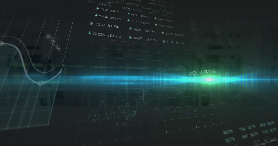 Futuristic Financial Data Analysis in Digital Rendering