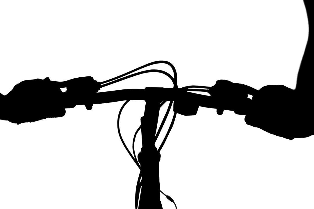 Transparent Silhouette of Cyclist with Bicycle in Motion