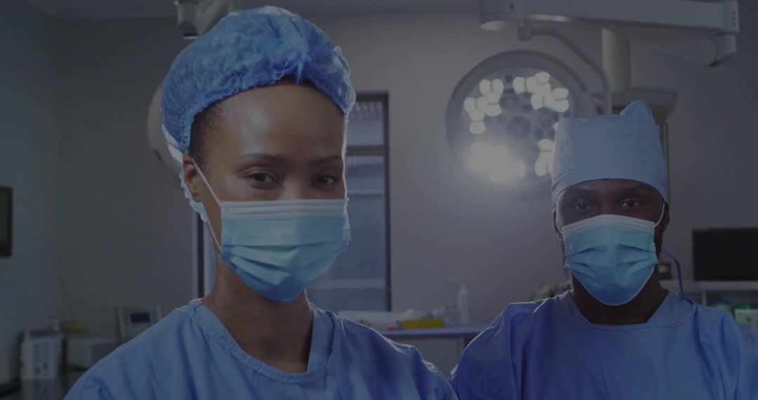 Confident Surgeons Poised in Modern Operating Room