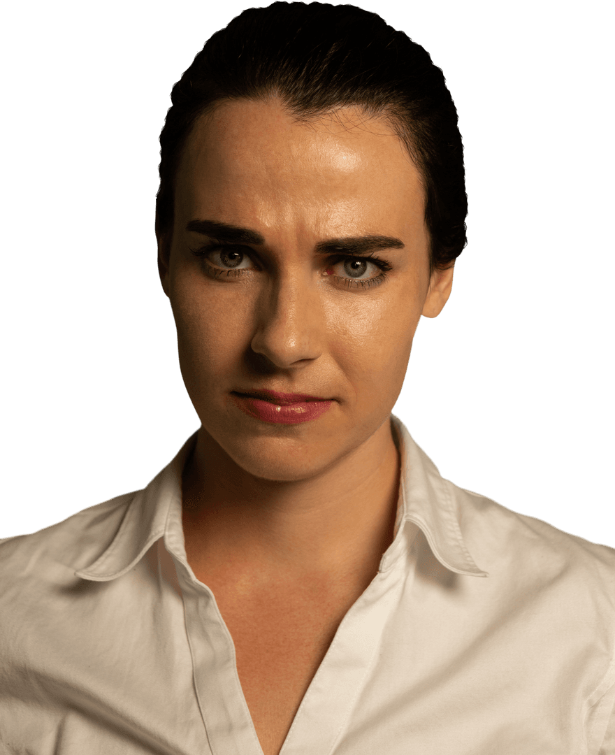 Confident Young Woman With Intense Transparent Expression