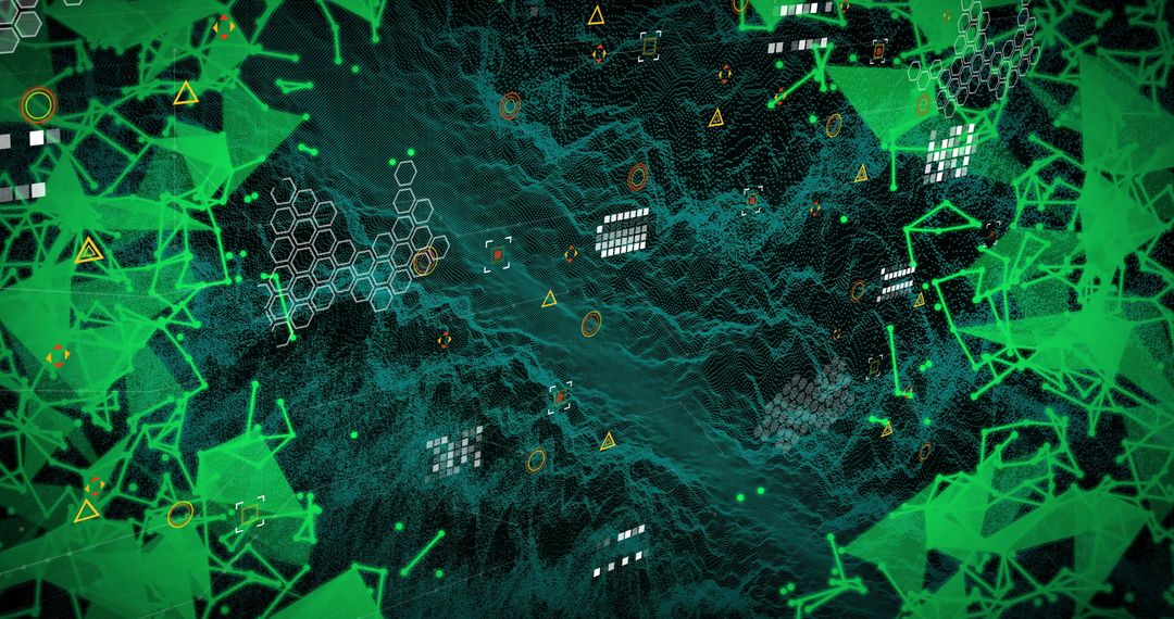 Abstract Futuristic Digital Data Network Connections