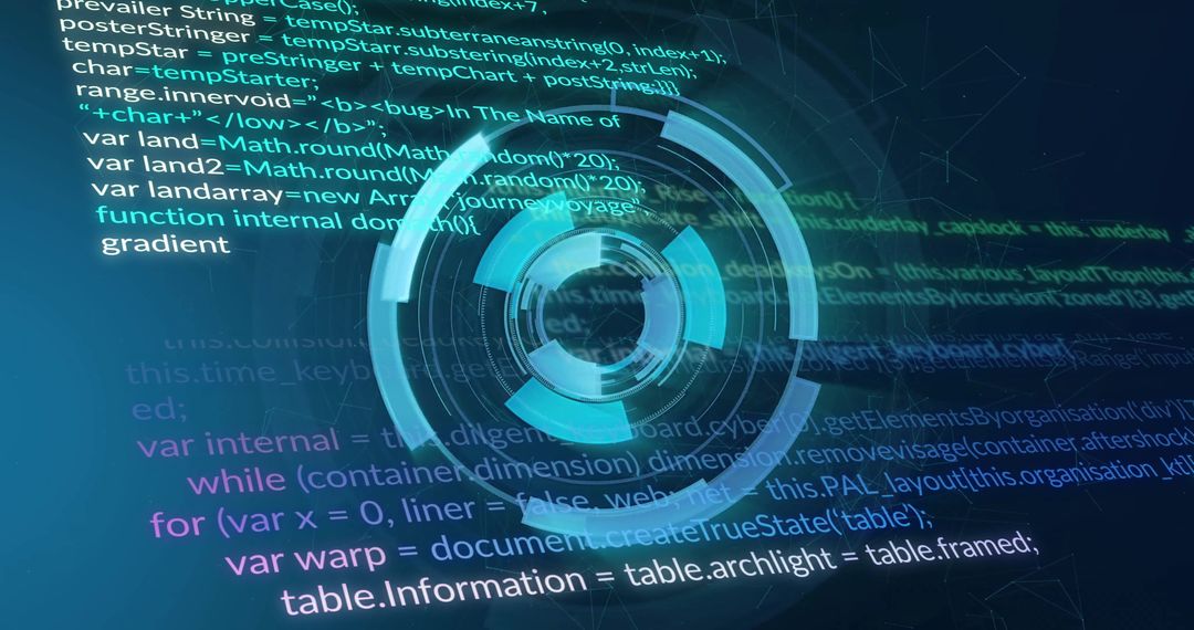 Futuristic Digital Interface with Code Overlay