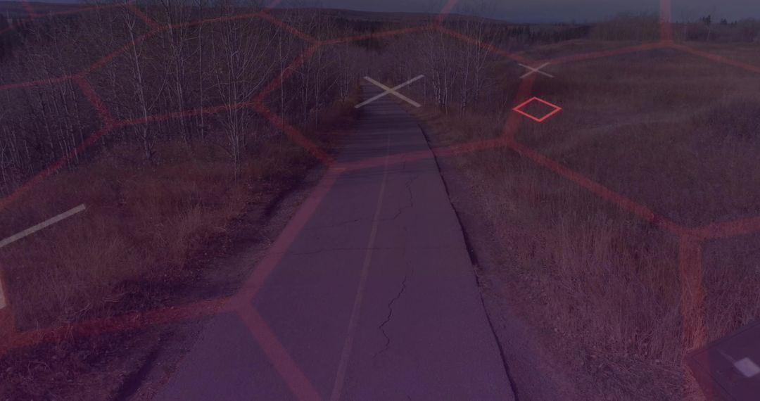 Solitary Road in Vast Open Grassland Meeting Distant Horizon