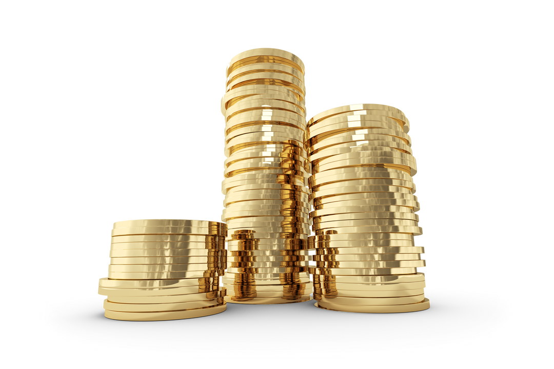 Transparent Stacked Gold Coins 3D Illustration - Download Free Stock Images Pikwizard.com