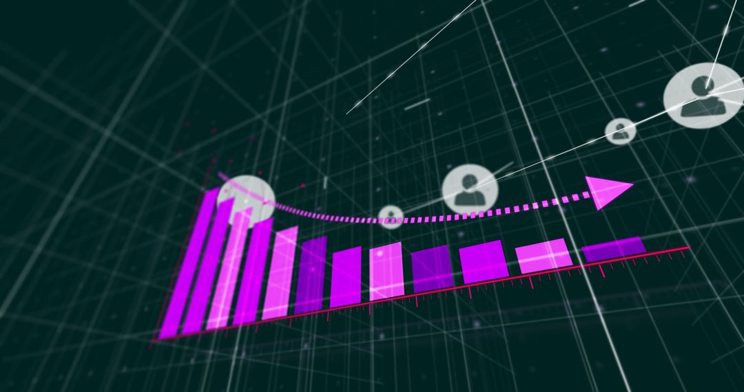 Futuristic Digital Graph Representing Growth and Analytics