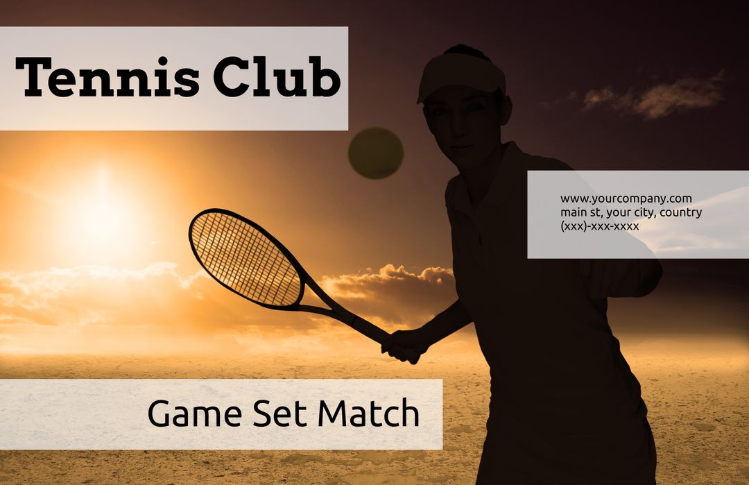 Silhouette of Tennis Player at Sunset Boosting Competitive Spirit
