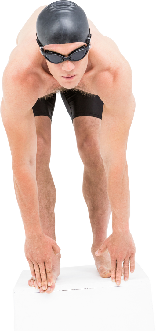 Male Swimmer Preparing to Dive on Transparent Background - Download Free Stock Images Pikwizard.com