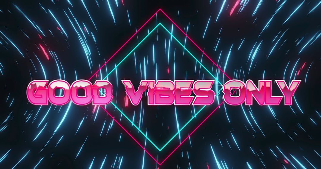 Retro Futuristic Good Vibes Only Neon Sign