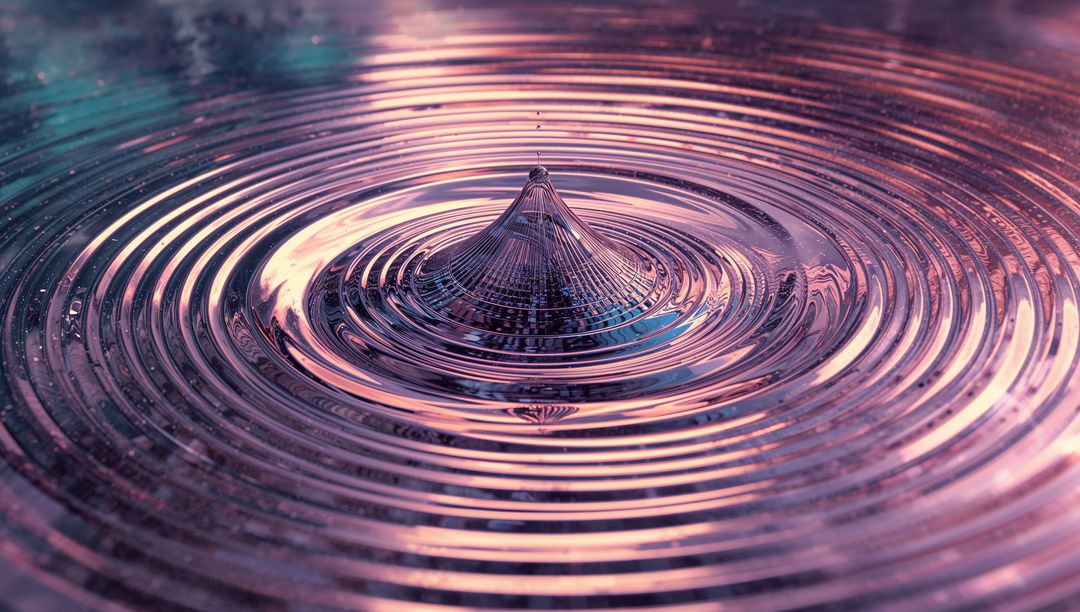 Vibrant Liquid Ripple and Dancing Droplet in Abstract Serenity