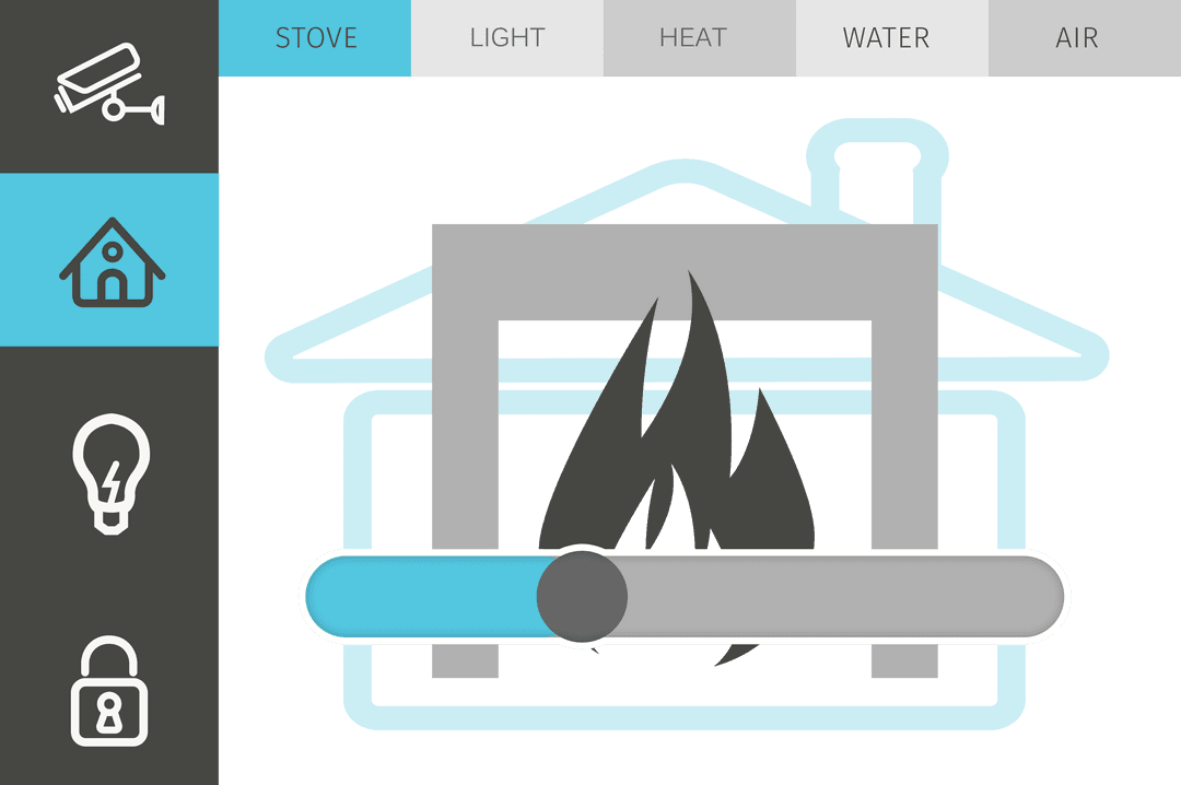 Transparent Intelligent House Interface with Control Icons