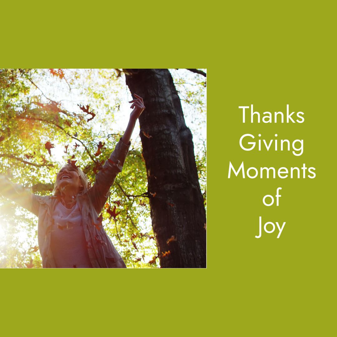 Joyful Autumn Celebration with Falling Leaves