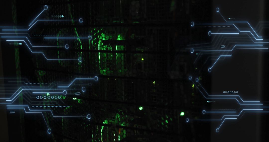 Digital Data Processing on Computer Servers with Futuristic Interface - Free Images, Stock Photos and Pictures on Pikwizard.com