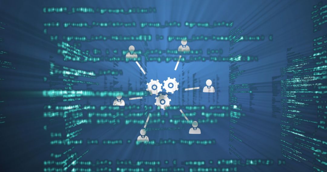 Digital Network Connections Over Dynamic Data Background