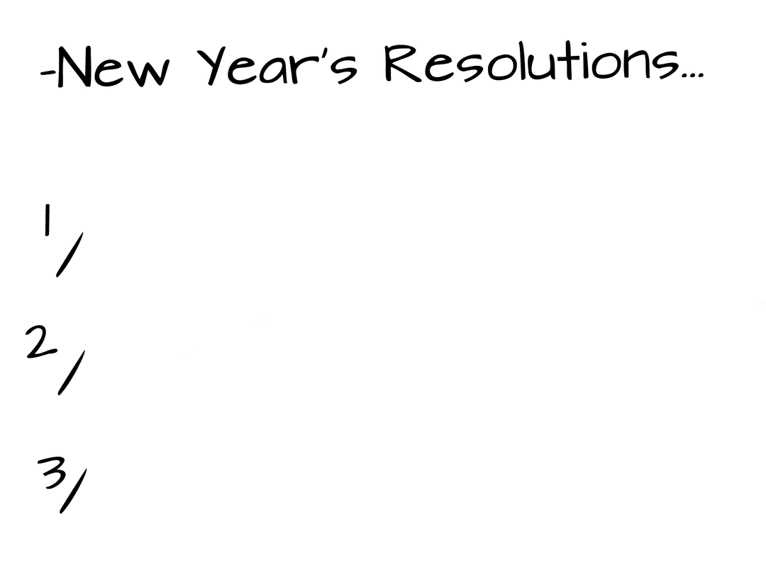 Inspirational New Year Resolutions on Transparent Background