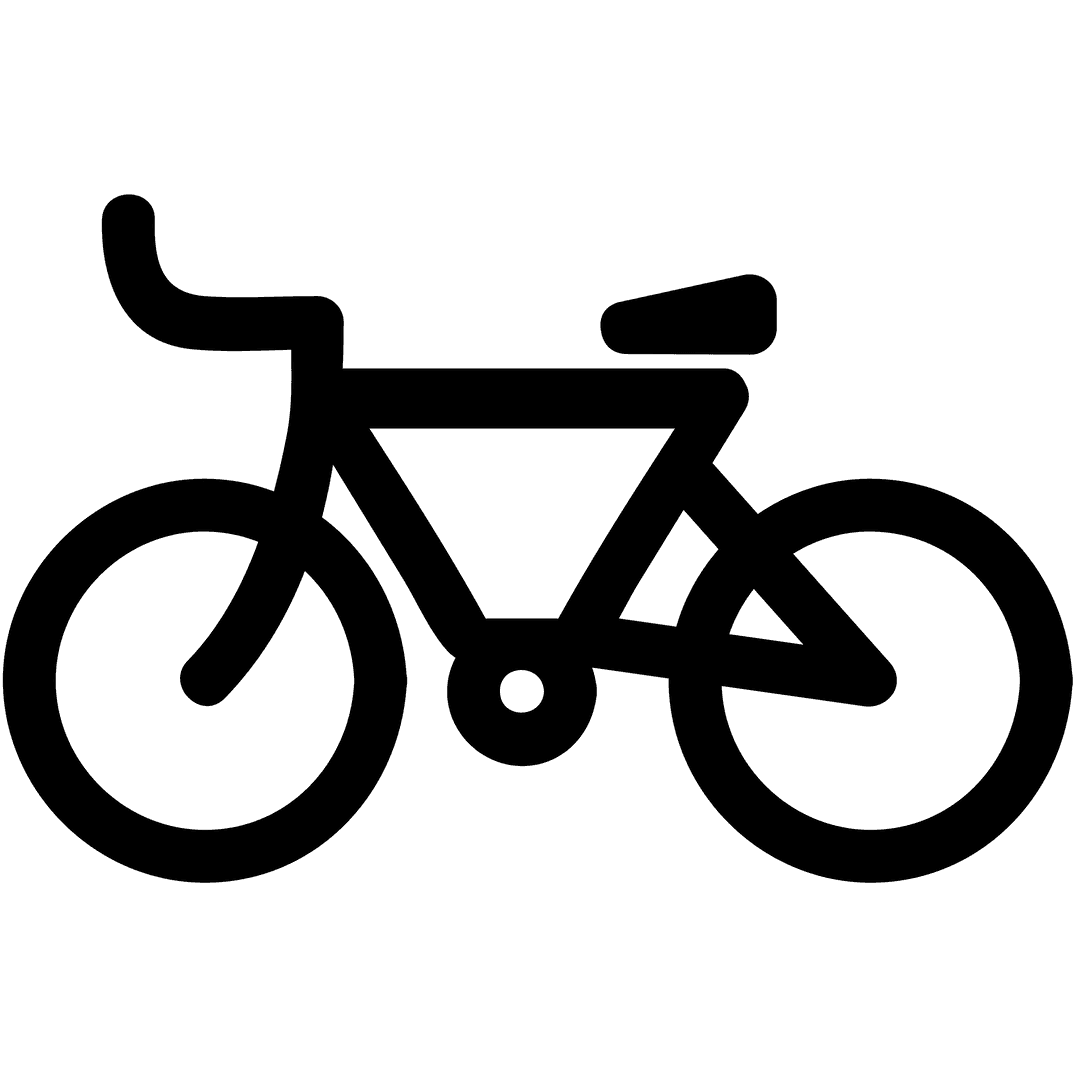 Black Bicycle on Transparent Background Isolated Vector Illustration