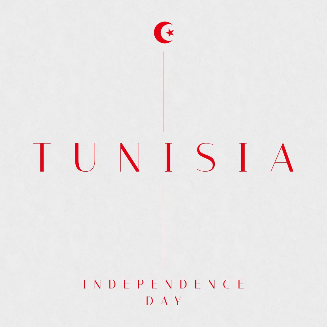 Tunisia Independence Day Concept with Text Design