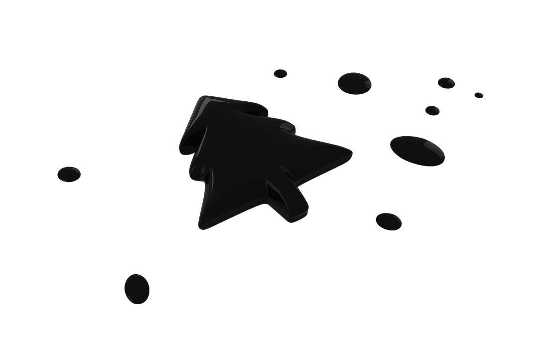 Glossy Translucent Black Paint Christmas Tree Isolated