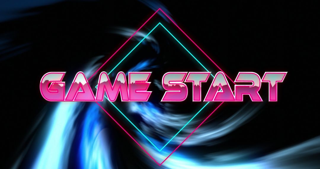 Virtual Game Start Interface with Neon Vortex
