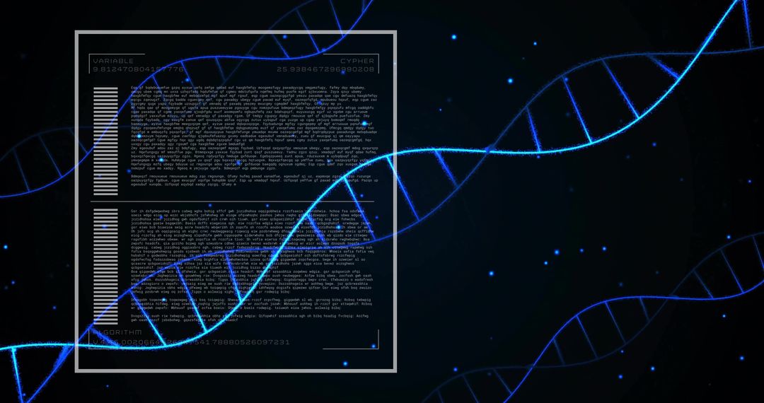 Futuristic Biotechnology Interface with Glowing DNA Helix