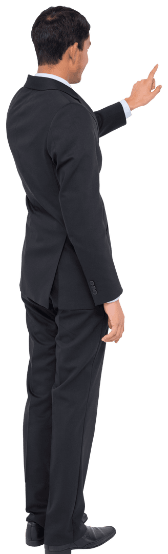 Businessman Pointing with Transparent Background Professional Confident