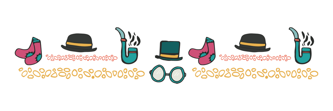 Retro Socks and Hats Pattern on Transparent Background