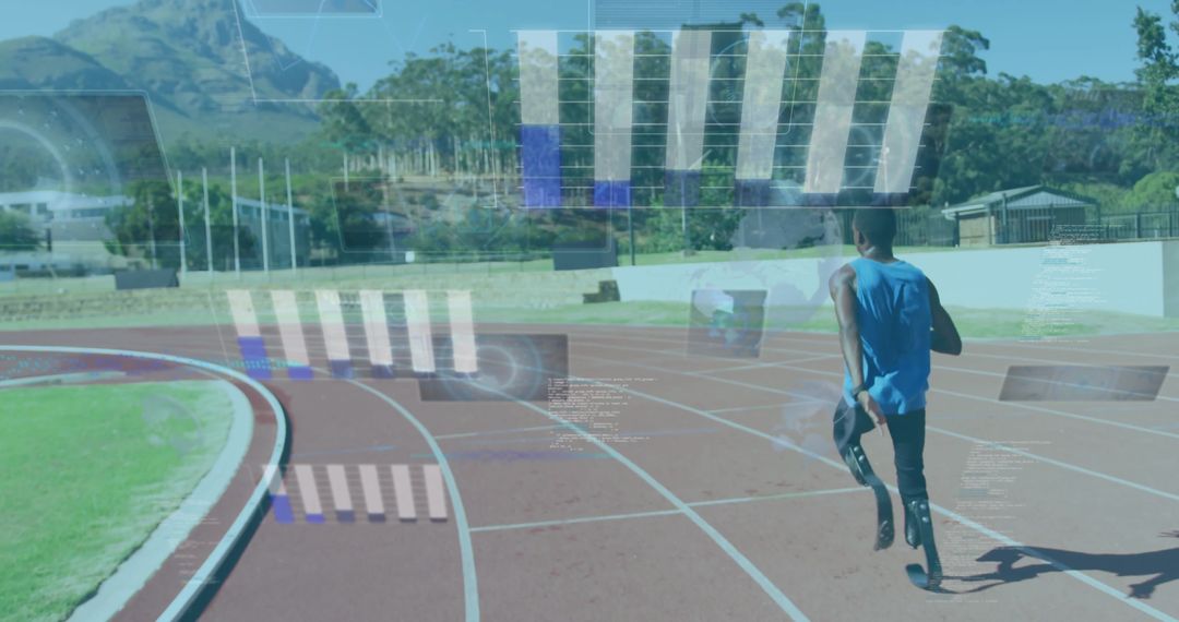 Athlete with Prosthetic Legs Training with Digital Performance Data