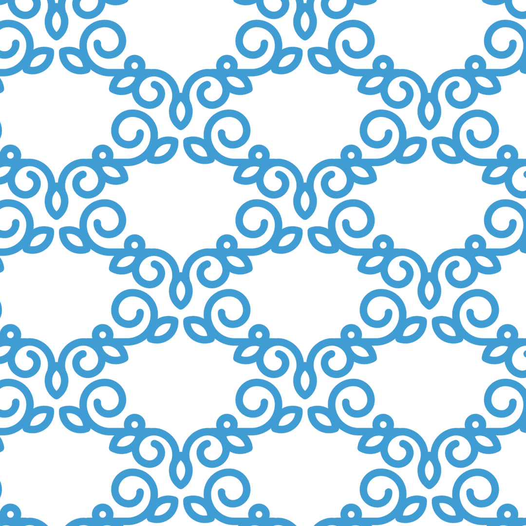 Elegant Blue Swirl Pattern on Transparent Background