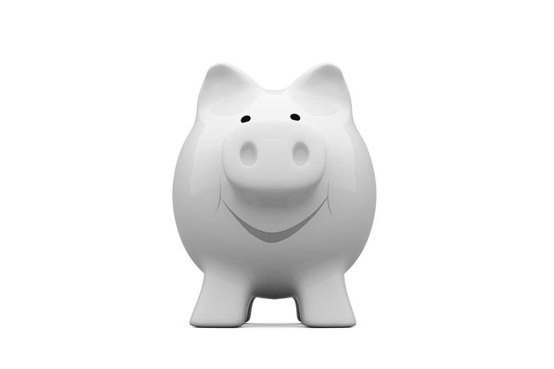 Close Up of Smiling White Piggy Bank with Transparent Background - Download Free Stock Images Pikwizard.com