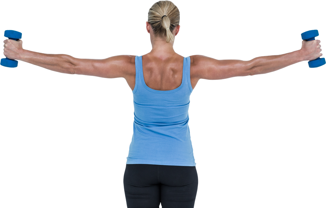 Fit Blonde Woman Exercising with Dumbbells on Transparent Background - Download Free Stock Images Pikwizard.com