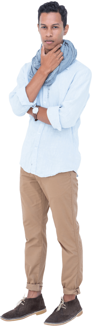 Confident Man in Casual Wear with Transparent Background