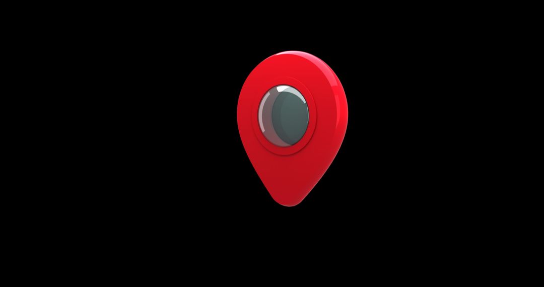 Animated Red Map Pin on Black Background